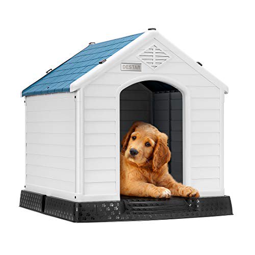 Removable Floor L/M/S Outdoor Pet Log Cabin Kennel Weather Resistant Waterproof with Door Flap Girapow Extreme Wooden Dog Living House